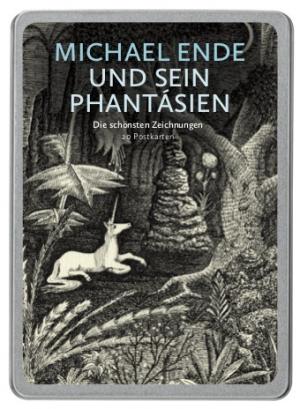 Michael Ende und sein Phantásien: Die schönsten Zeichnungen, 20 Postkarten gedruckt auf Apfelpapier in einer hochwertigen Dose.